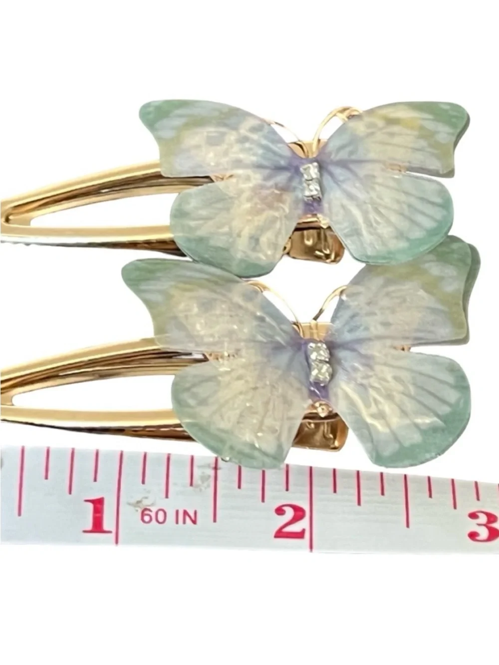 Gold Hair Clips with Pastel Floral Accents FINAL PRICE DROP